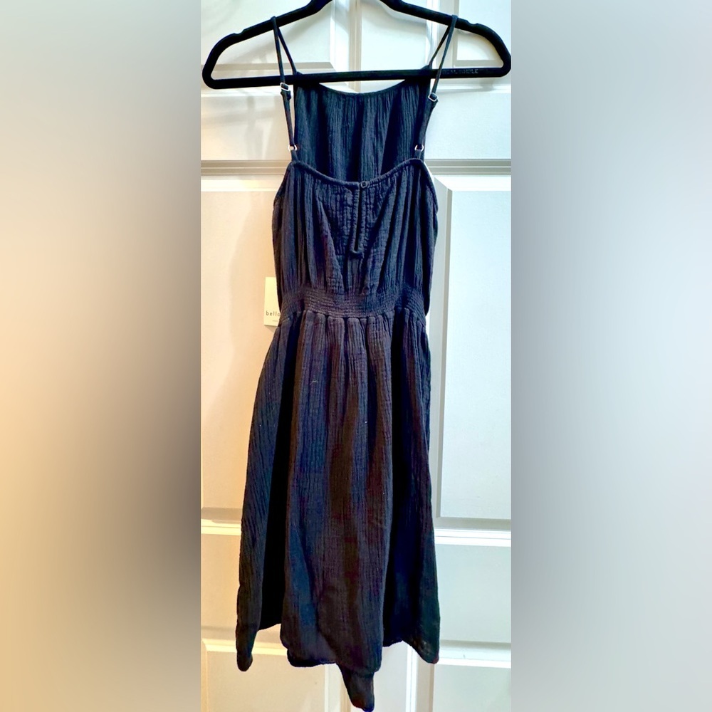 Bella Dahl NWT SZ S Smocked Waist Mini Dress in Black - Picture 3 of 4